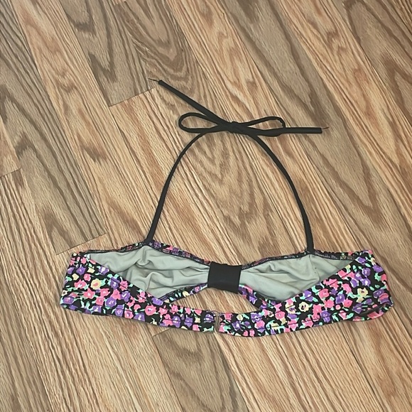 90s Bikini, Bandeau Top, High Rise Bottoms, Bright Floral, Small - Picture 4 of 7